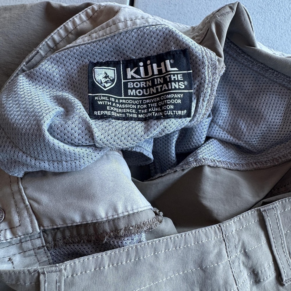 Kuhl Pants Mens 32x28 Gray Stretch Hiking Zip Pocket Lined Nylon Outdoor Travel - Picture 6 of 8